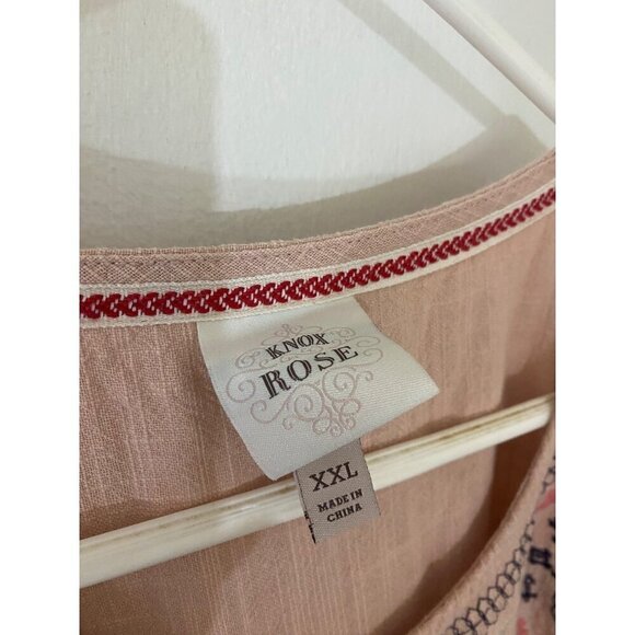Knox Rose Women's Dusty Rose Sleeveless Embroidered Dress - XXL - Picture 2 of 12